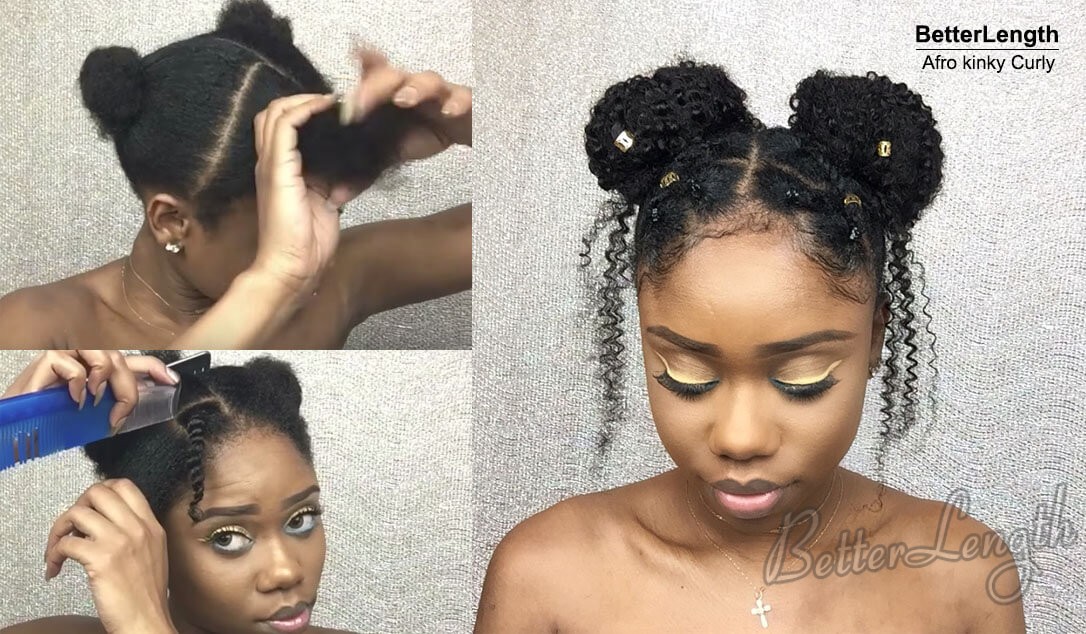 spacetwobuns - How to Protective Style using Textured Clip Ins