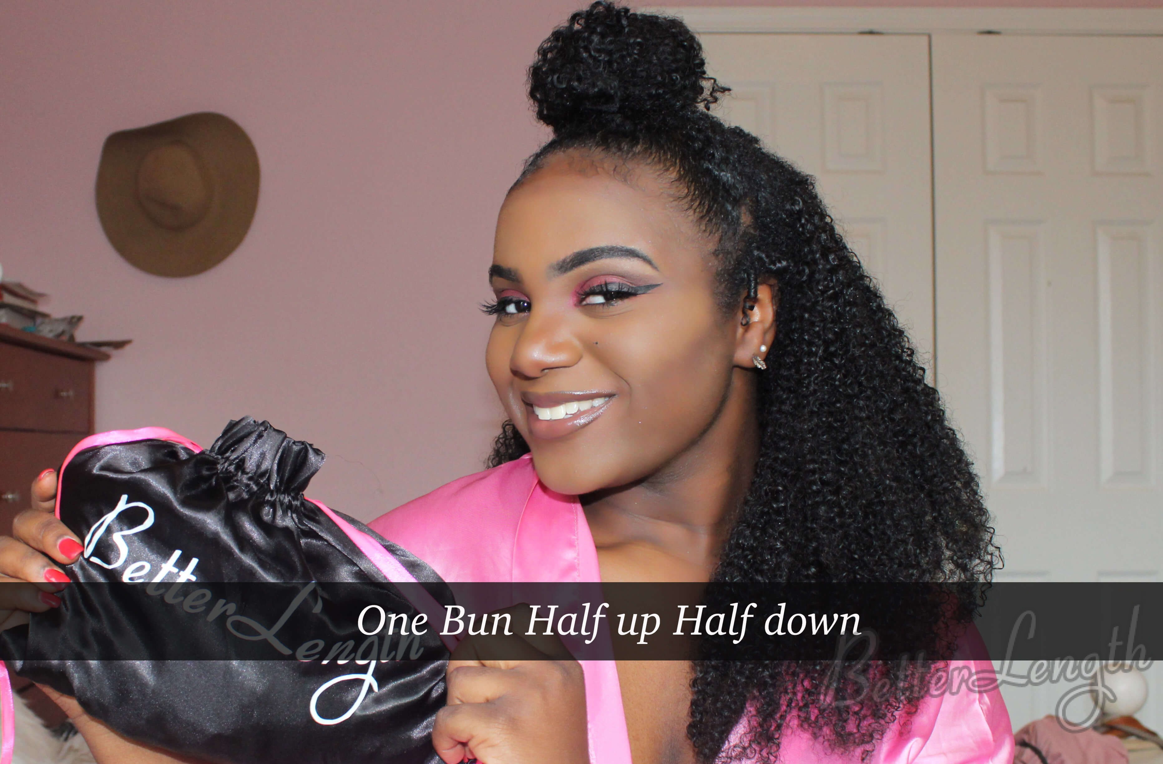 onebunhalfupandhalfdownhairstyle - Top 4 Quick and Easy Bun Hairstyles for Back to School
