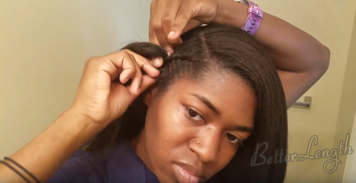 1 14 - How to Do a Braided Protective Hairstyle using Clip in Hair Extensions
