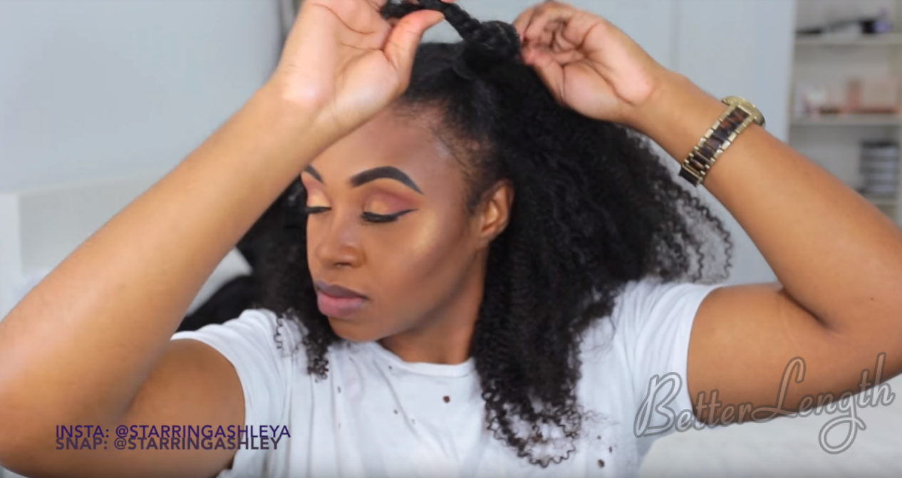 11 11 - How to Do A Half up Space Buns on Natural Hair with Clip-ins