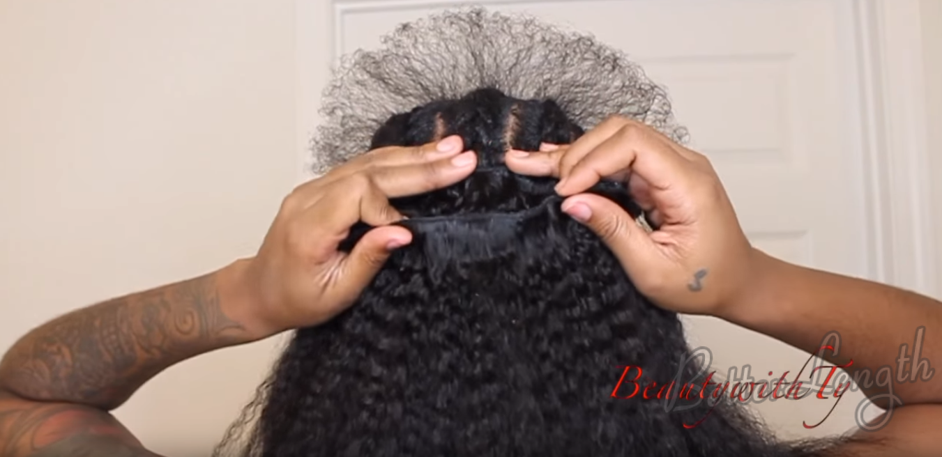 12 16 - How to Do Easy Hairstyle with Kinky Coarse Clip-ins