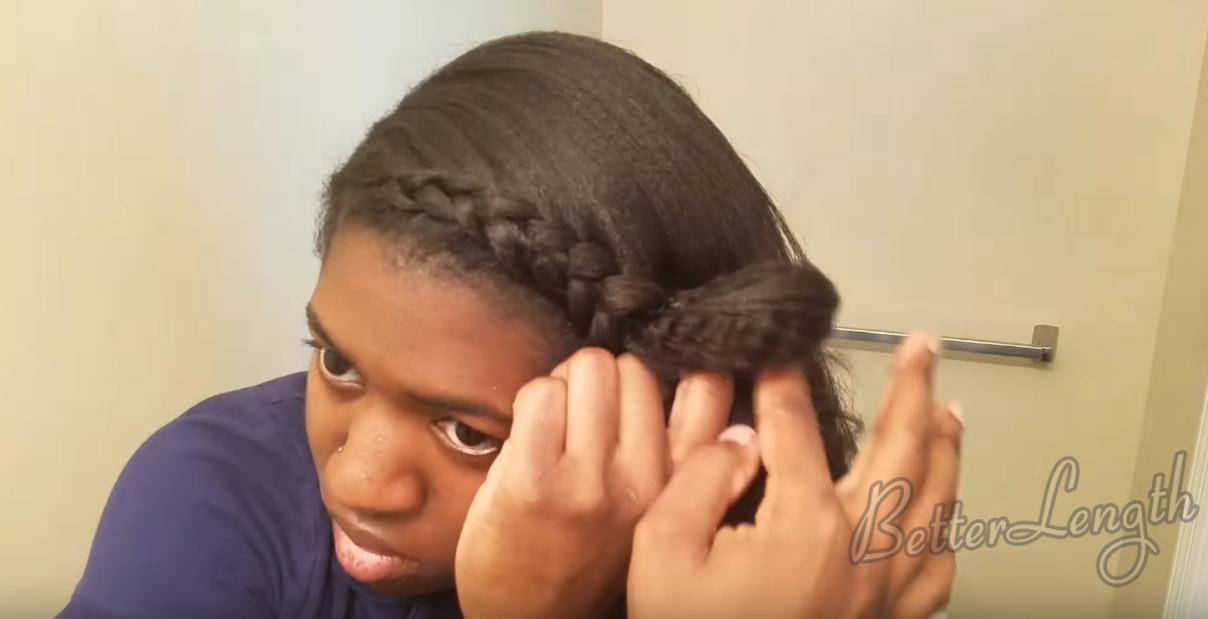 5 14 - How to Do a Braided Protective Hairstyle using Clip in Hair Extensions