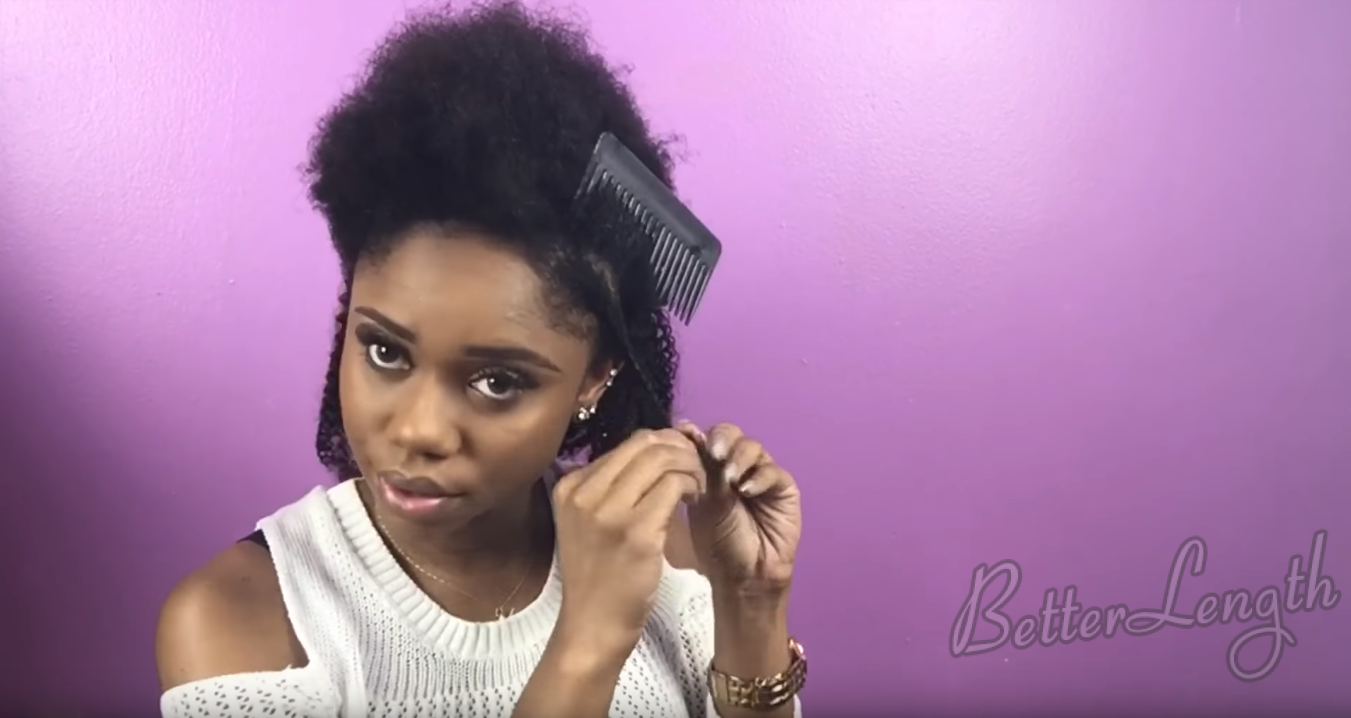 5 6 - How to Do A Sleek Side Afro Hairstyle On Short Natural Hair