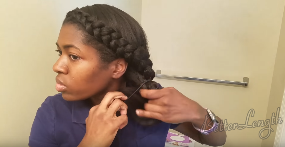 8 14 - How to Do a Braided Protective Hairstyle using Clip in Hair Extensions