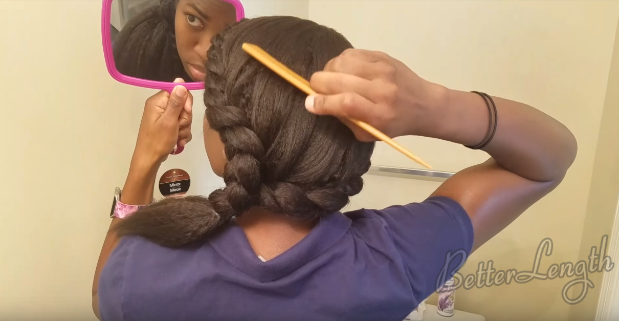 9 14 - How to Do a Braided Protective Hairstyle using Clip in Hair Extensions
