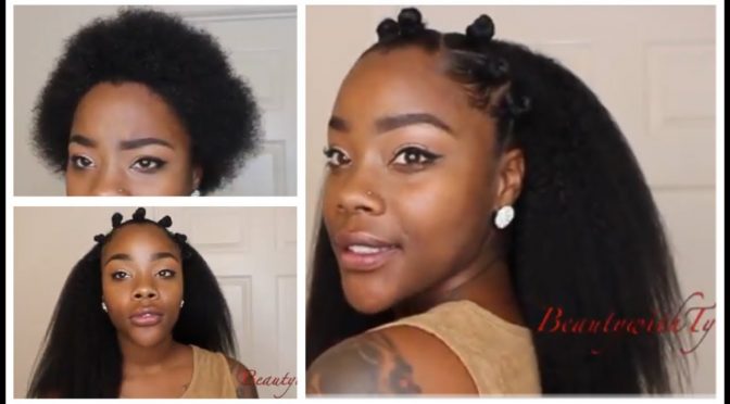 How to Do Easy Hairstyle with Kinky Coarse Clip-ins