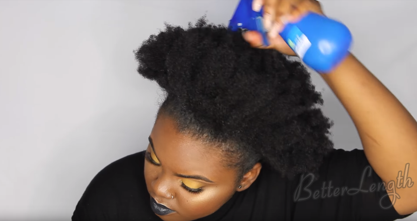How to Do A Rihanna Inspired Loose High Ponytail on Short 4C Natural Hair with Clip-ins_1