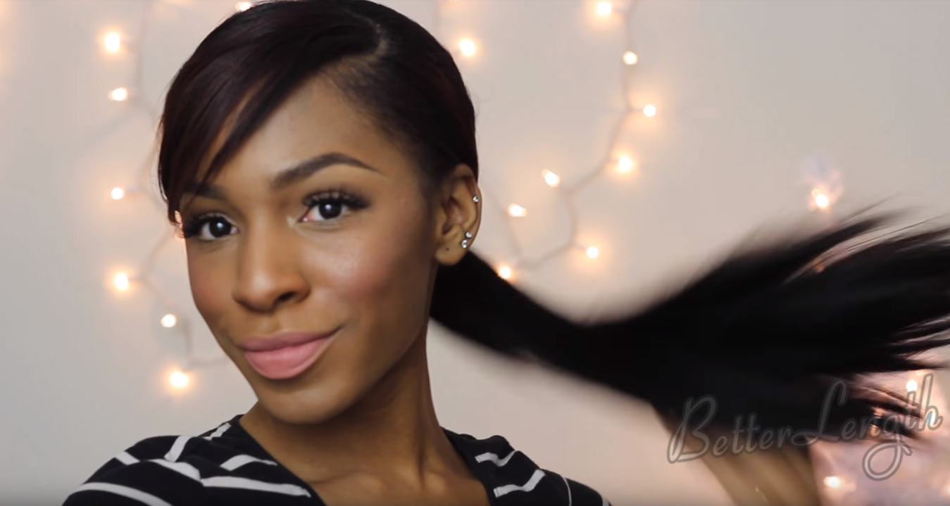 How to Do A Rihanna Inspired Swoop Ponytail for Short Hair with Clip-Ins_12