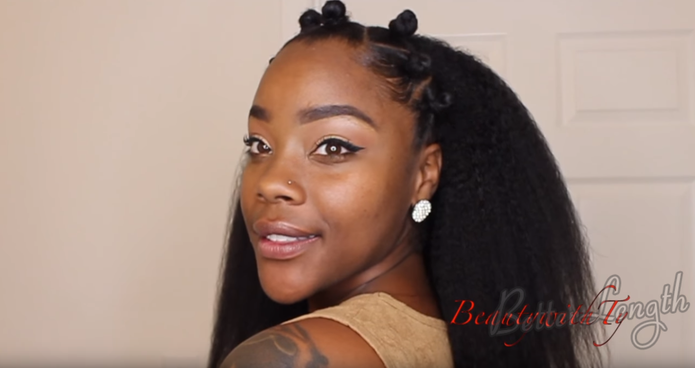 How to Do Easy Hairstyle with Kinky Coarse Clip-ins_15