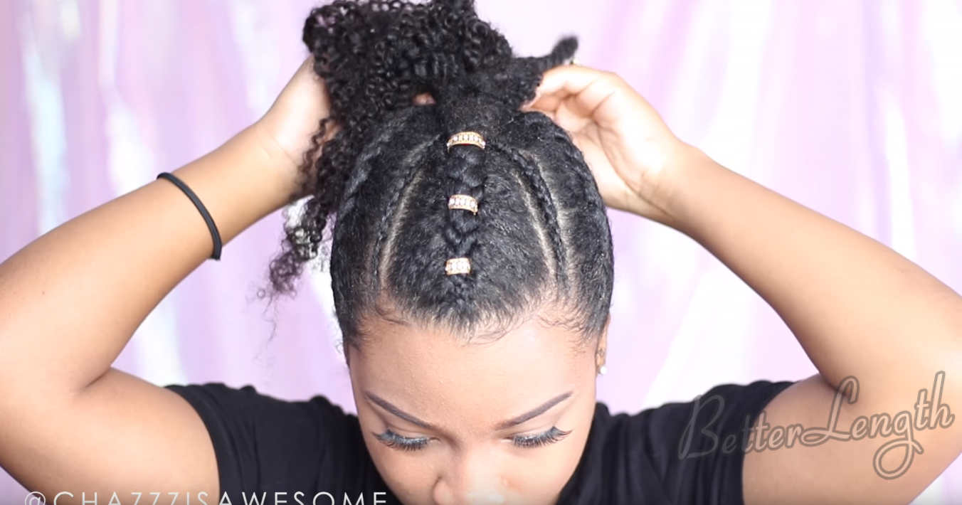 How to Do A Warrior Goddess Natural Hair Updo with Clip Ins_17