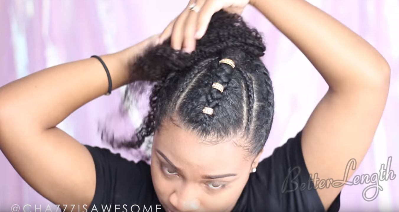 How to Do A Warrior Goddess Natural Hair Updo with Clip Ins_18