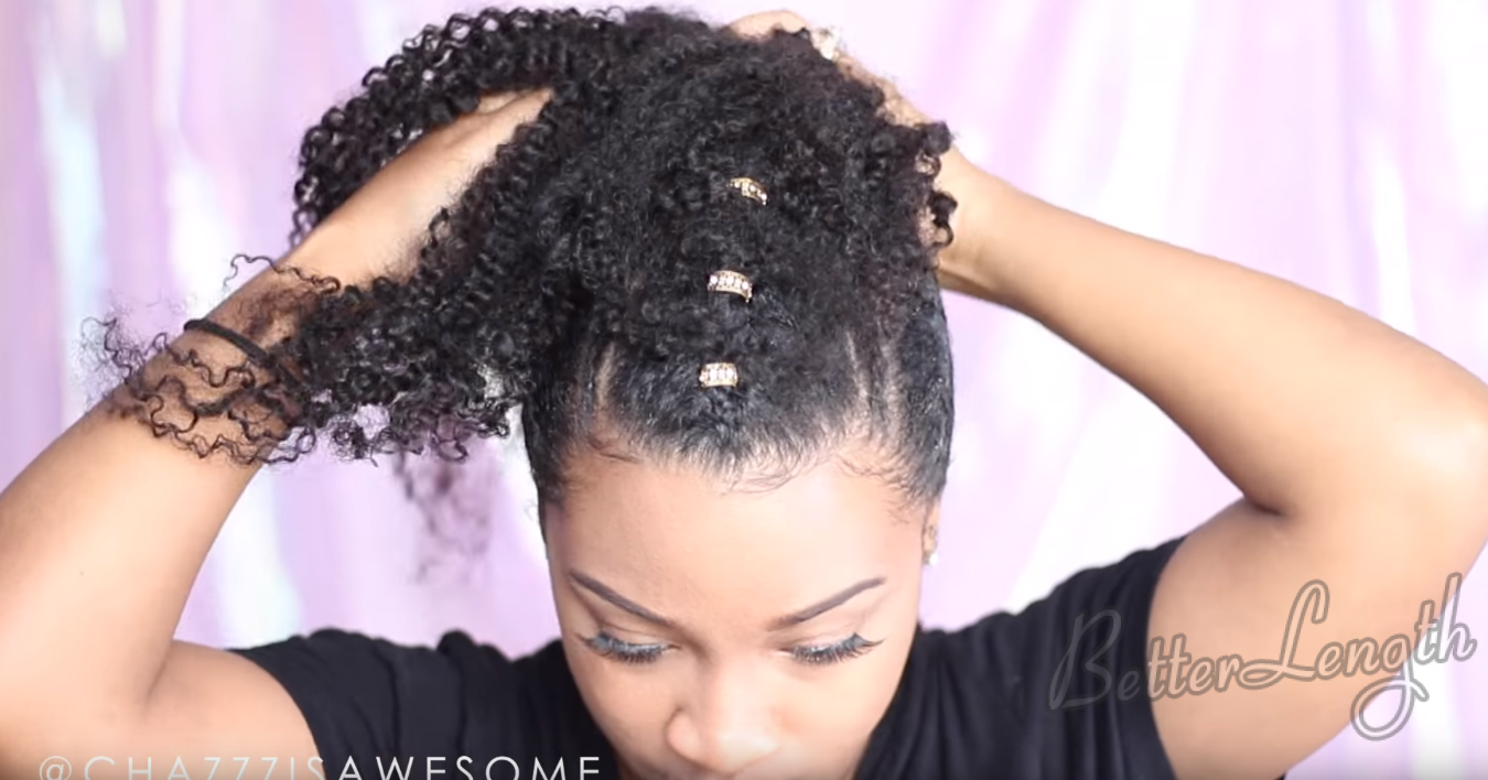 How to Do A Warrior Goddess Natural Hair Updo with Clip Ins_19