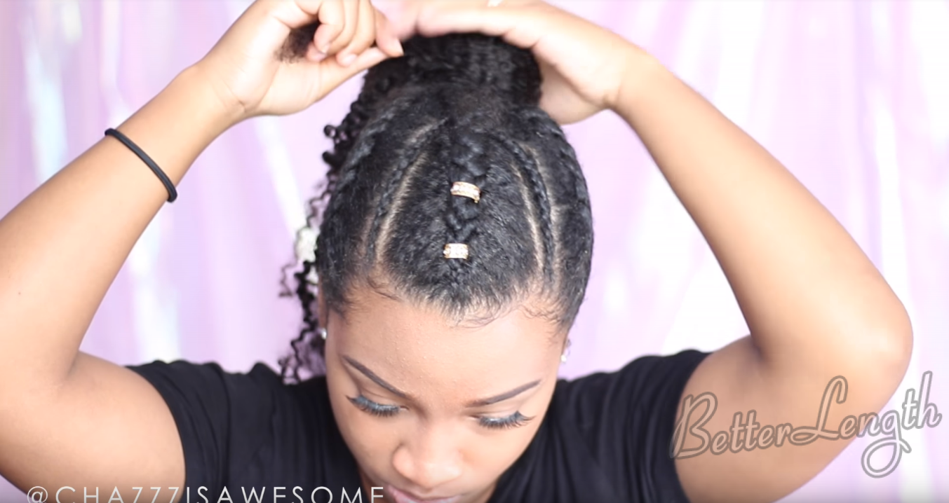 How to Do A Warrior Goddess Natural Hair Updo with Clip Ins_20