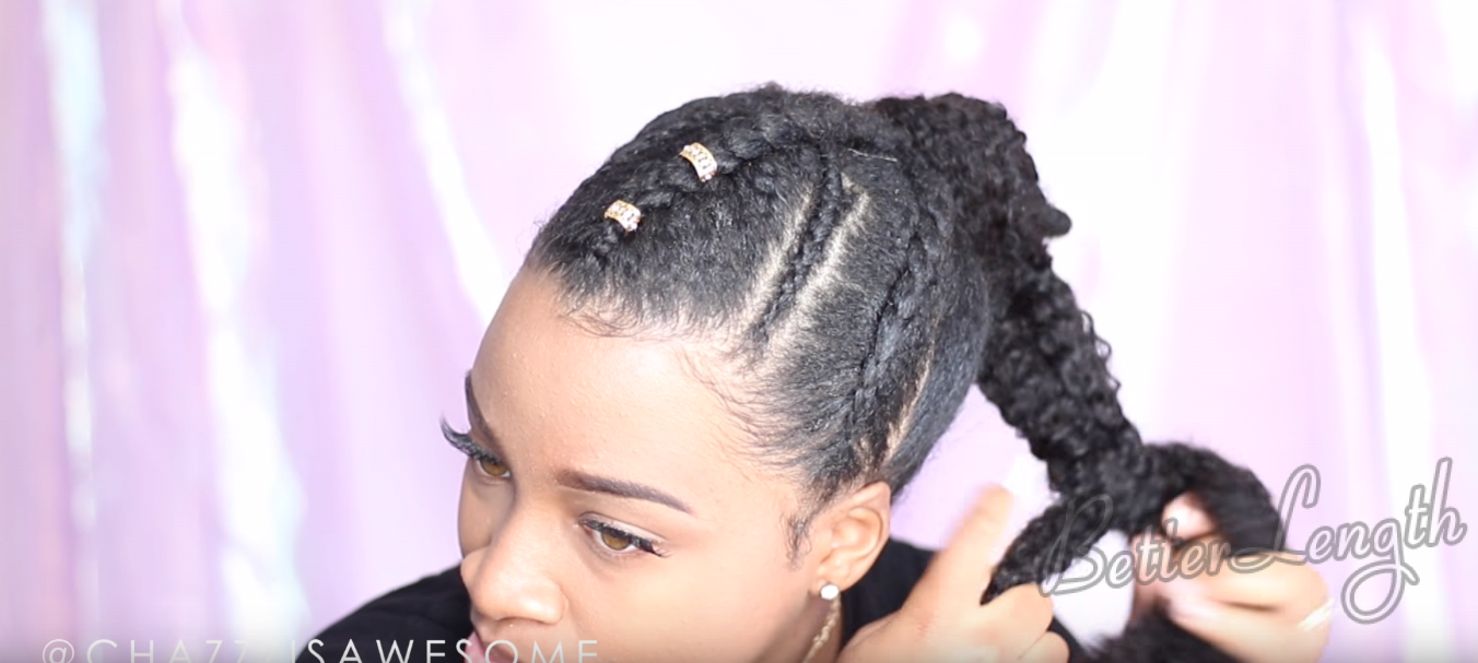 How to Do A Warrior Goddess Natural Hair Updo with Clip Ins_21