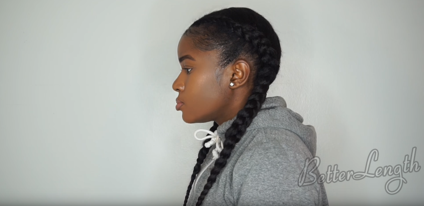 How to Do Feed In Braids Without Using Braiding Hair On Short 4c Natural Hair_23