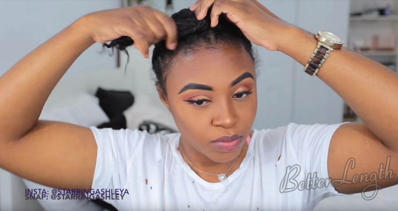 How to Do A Half up Space Buns on Natural Hair with Clip-ins_3