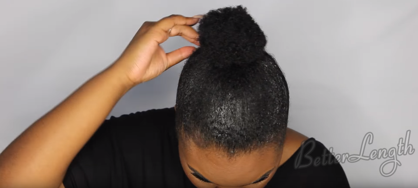 How to Do A Rihanna Inspired Loose High Ponytail on Short 4C Natural Hair with Clip-ins_3
