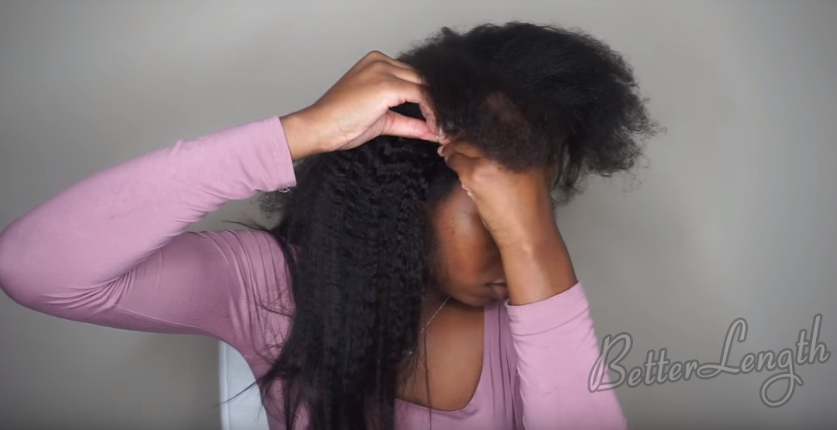 How to Do A Ponytail with Kinky Straight Clip-ins_4