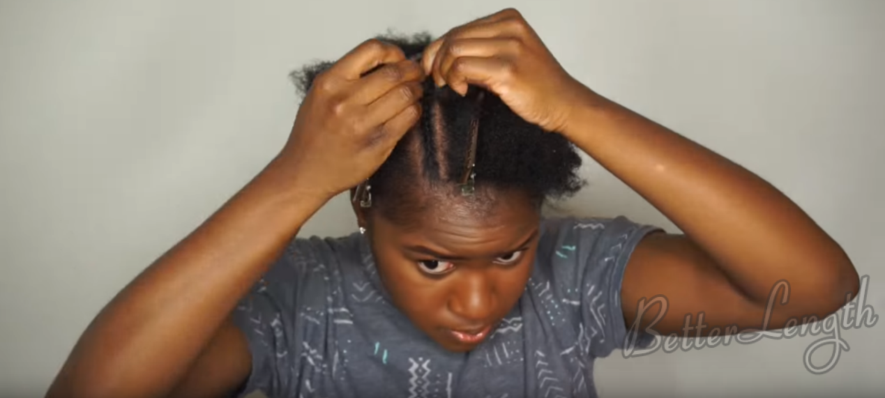 Beginner Friendly Braid and Bun Using Clip-ins on SHORT Natural Hair_4