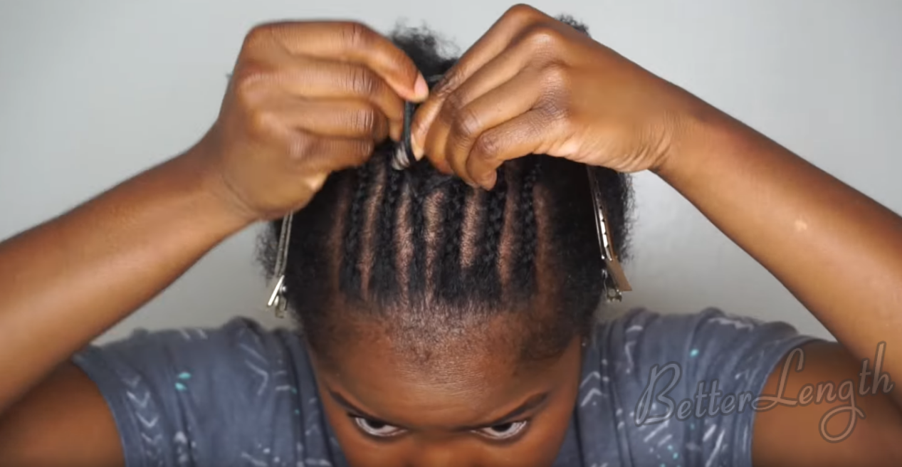 Beginner Friendly Braid and Bun Using Clip-ins on SHORT Natural Hair_5