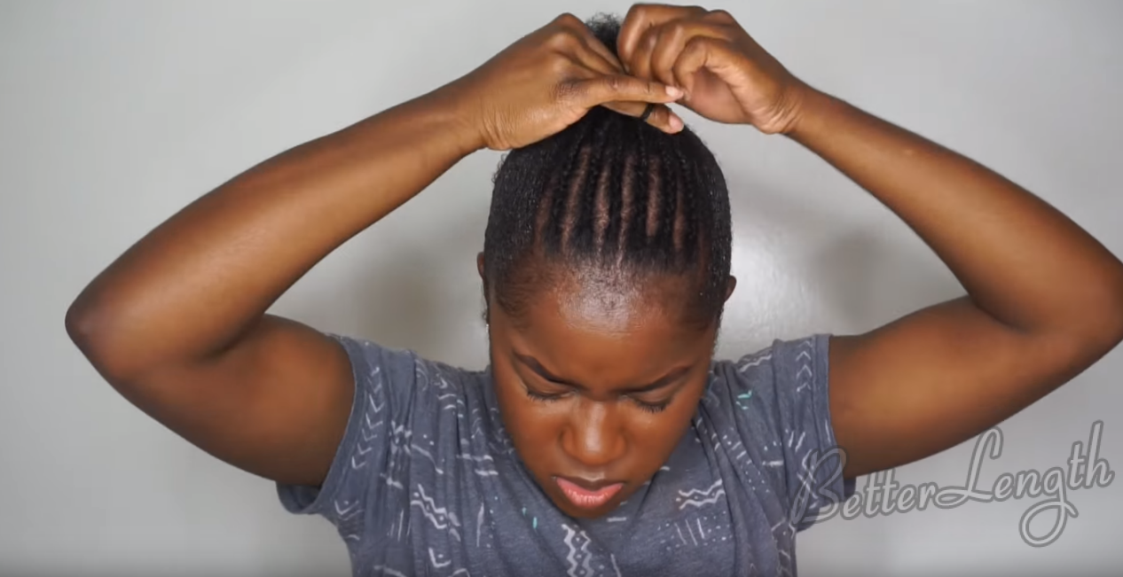 Beginner Friendly Braid and Bun Using Clip-ins on SHORT Natural Hair_6