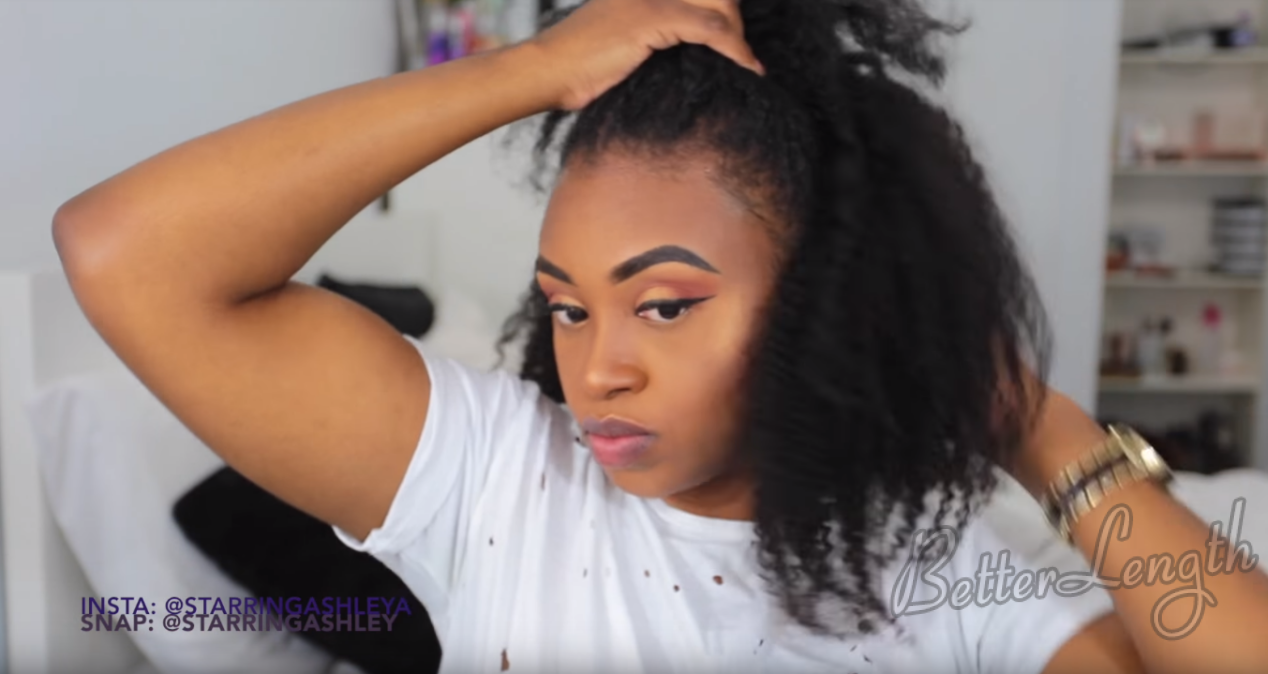 How to Do A Half up Space Buns on Natural Hair with Clip-ins_7