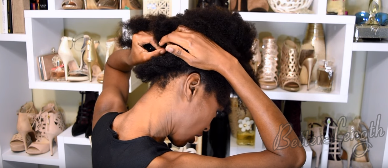 Big Afro Puff With Clip-ins For 4b And 4c Natural Hair_7