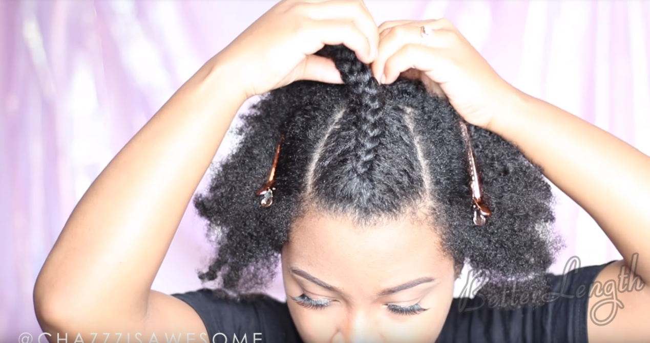 How to Do A Warrior Goddess Natural Hair Updo with Clip Ins_7