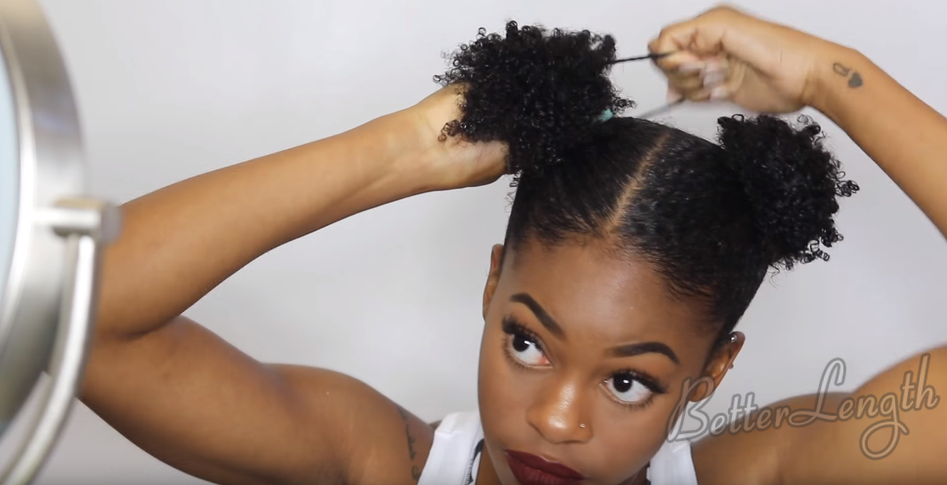 Easy Space Buns Tutorial with Clip-ins_8