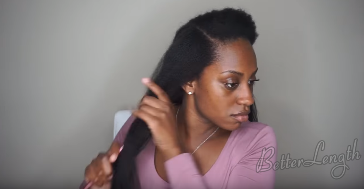 How to Do A Ponytail with Kinky Straight Clip-ins_8