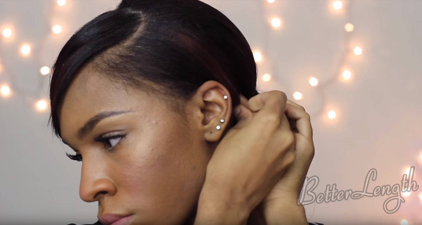 How to Do A Rihanna Inspired Swoop Ponytail for Short Hair with Clip-Ins_8