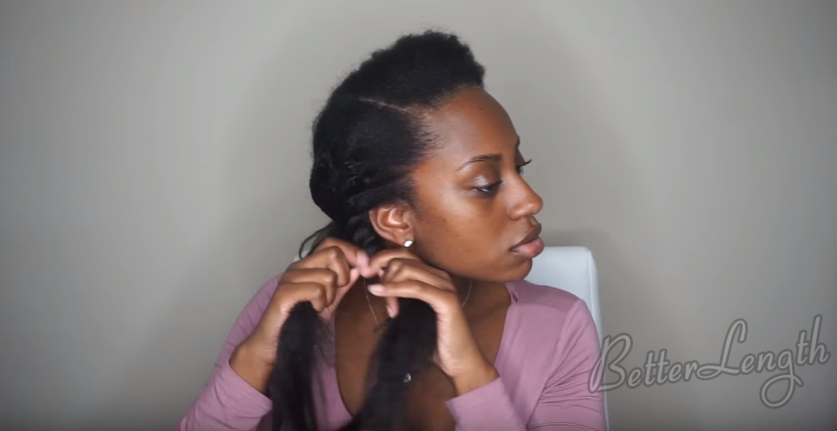 How to Do A Ponytail with Kinky Straight Clip-ins_9