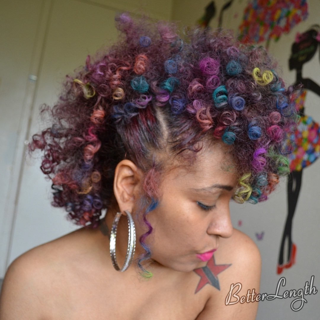 curly rainbow mohawk - 2019 Best Halloween Hairstyles for Natural Hair