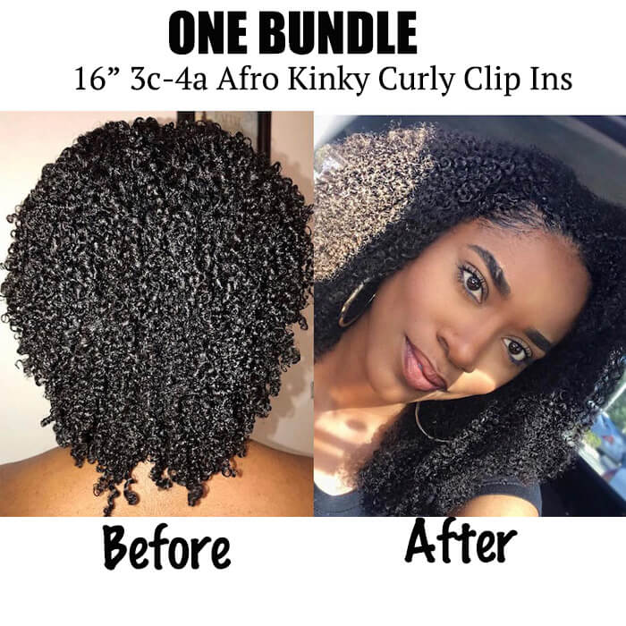 Afro Kinky Curly Clip In Hair Extensions