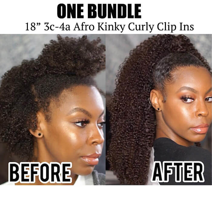 Afro Kinky Curly Clip In Hair Extensions 3c 4a Natural Hair