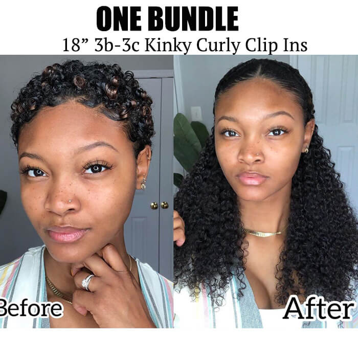 Kinky Curly Clip In Hair Extensions 3b3c Natural Hair BetterLength