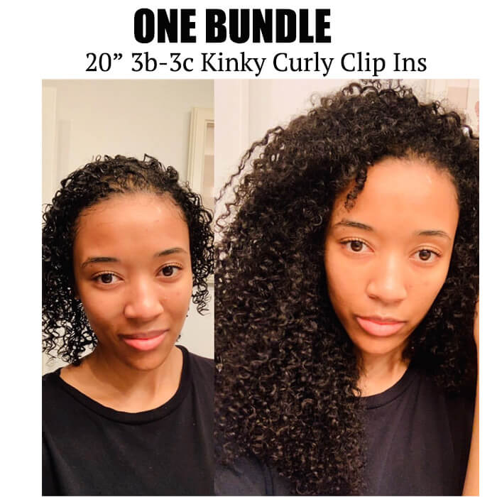 Kinky Curly Clip In Hair Extensions 3b 3c Natural Hair