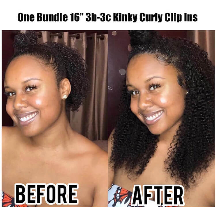 Kinky Curly Clip In Hair Extensions 3b3c Natural Hair BetterLength